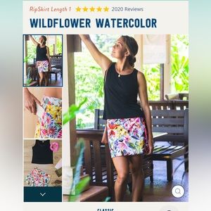 RipSkirt Hawaii, length 1 floral wrap skirt, size large